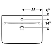 Geberit Renova Plan Aufsatzwaschbecken (70 x 48 cm, Mit schmutzabweisender Glasur, Hahnloch: Mitte, Mit Überlauf, Weiß) | BAUHAUS