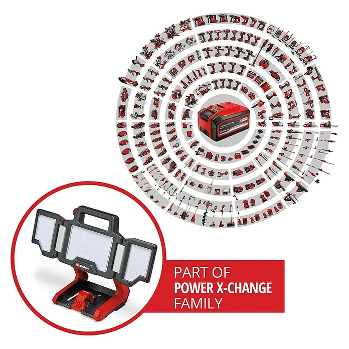 Einhell Professional Power X-Change 18V LED Baustrahler TP-CL 18/3000 Li-Solo - 18 V, Ohne Akku, 3.000 lm, 5.700 K - Einhell Akku-LED-Strahler mit drei verstellbaren Leuchten für optimale Ausleuchtung. Teil der Power X-Change Familie.