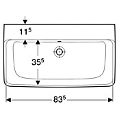 Geberit Renova Plan Waschtisch (85 x 48 cm, Mit schmutzabweisender Glasur, Hahnloch: Ohne, Mit Überlauf, Weiß) | BAUHAUS