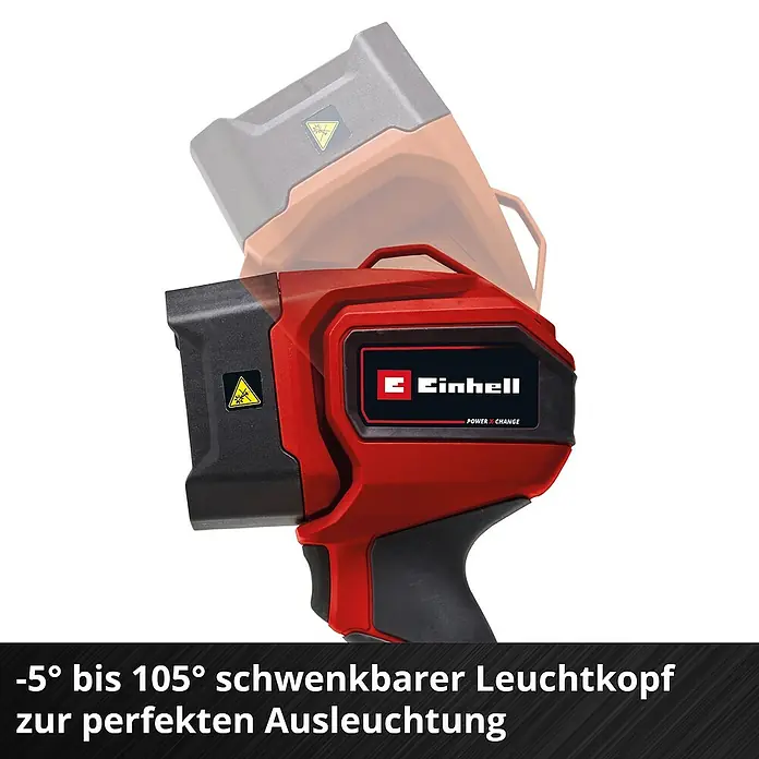 Einhell Power X-Change 18V Akku-Lampe TC-CL 18/350 Li-Solo - 18 V, Ohne Akku, 350 lm - Einhell Akku-Lampe mit schwenkbarem Leuchtkopf für die perfekte Ausleuchtung, ideal für Werkstatt und Baustelle.