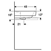 Geberit Renova Plan Aufsatzwaschbecken (75 x 48 cm, Mit schmutzabweisender Glasur, Hahnloch: Mitte, Mit Überlauf, Weiß) | BAUHAUS