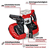 Einhell Power X-Change 18V Akku-Bandsäge TE-MB 18/127 Li-Solo (18 V, Ohne Akku, Leerlaufdrehzahl: 240 U/min) | BAUHAUS