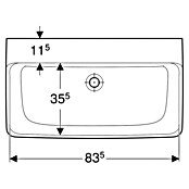 Geberit Renova Plan Waschtisch (85 x 48 cm, Ohne Spezialglasur, Hahnloch: Ohne, Ohne Überlauf, Weiß) | BAUHAUS