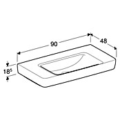 Geberit Renova Plan Waschtisch (90 x 48 cm, Mit schmutzabweisender Glasur, Hahnloch: Ohne, Ohne Überlauf, Weiß) | BAUHAUS