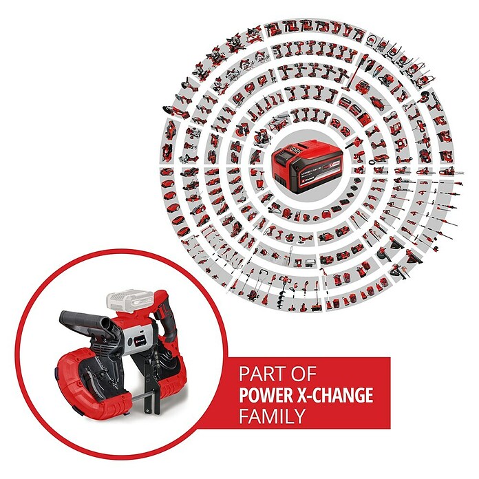 Einhell Power X-Change 18V Akku-Bandsäge TE-MB 18/127 Li-Solo (18 V, Ohne Akku, Leerlaufdrehzahl: 240 U/min) | BAUHAUS