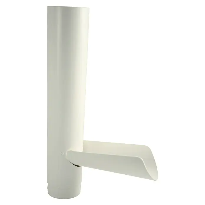 Marley Regenfallrohrklappe - Nennweite: 53 mm, Kunststoff, Weiß - Ein weißer Wasserhahn mit einem minimalistischen Design, perfekt für moderne Badezimmer. Er vereint Funktionalität und Ästhetik in einem Produkt.