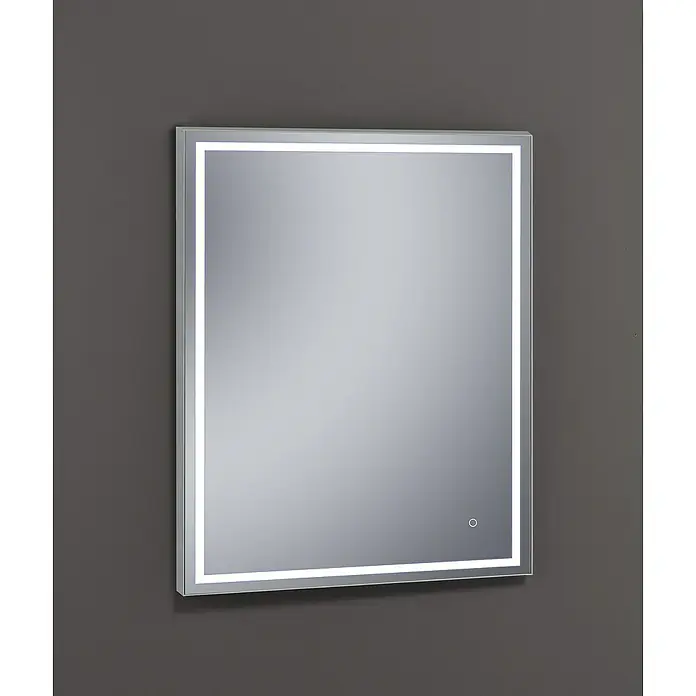 Camargue Espejo con luz Lisbeth - 60 x 80 cm, Sensor, Acero - Espejo iluminado con marco LED para baño o vestidor, que proporciona una solución elegante y funcional.