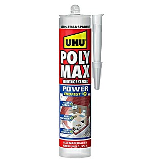 UHU Poly Max Montagekleber Power (Transparent, 300 g, Kartusche)