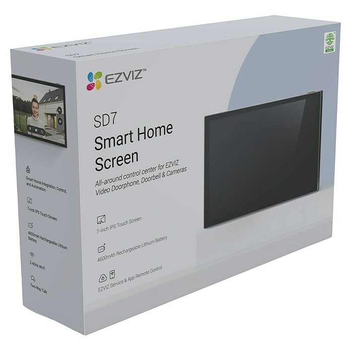 EZVIZ Türsprechanlagen-Monitor SD7 (Auflösung: 1.024 x 600 Pixel, Silber/Schwarz, 180,3 × 111,6 × 15,6 mm) | BAUHAUS