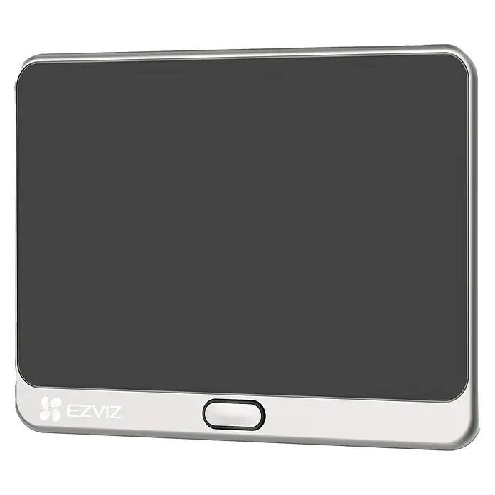 EZVIZ Digitaler Türspion DP2 2K - Silber, 1.920 x 1.080 Pixel (Full HD), Erfassungswinkel: 166 ° - Bild von einem EZVIZ Smart Home Display. Das Display hat ein schlankes Design mit silbernem Rahmen und einem großen Touchscreen.