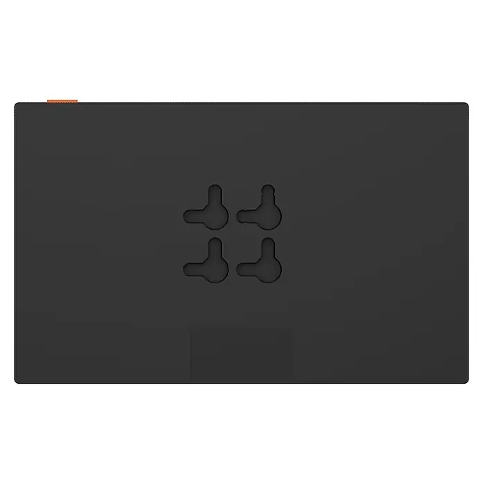 EZVIZ Türsprechanlagen-Monitor SD7 - Auflösung: 1.024 x 600 Pixel, Silber/Schwarz, 180,3 × 111,6 × 15,6 mm - Rückansicht eines schwarzen LED-Panels mit vier Schlüssellochaufhängungen zur einfachen Montage.