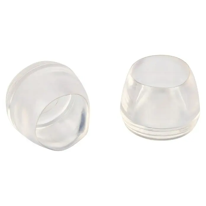 Fix-o-moll Rohrkappen - Durchmesser: 18 mm - Zwei transparente Möbelbeinschutzhüllen aus Kunststoff, ideal zum Schutz von Böden vor Kratzern und Beschädigungen.