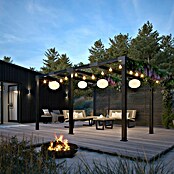 Plus Pergola Cubic (L x B x H: 387 x 387 x 217 cm, Holz, Schwarz RAL 9005, Inkl. Tokyozäunen) | BAUHAUS