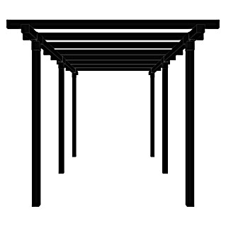 Plus Pergola Cubic 2 tlg. (L x B x H: 476 x 238 x 226 cm, Holz, Ohne Tokyozaun, Schwarz RAL 9005)
