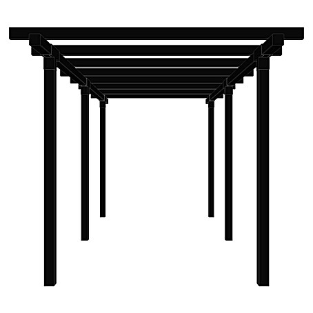 Plus Pergola Cubic 2 tlg. (L x B x H: 476 x 238 x 226 cm, Holz, Ohne Tokyozaun, Schwarz RAL 9005)