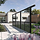 Plus Pergola Cubic 3 tlg. (L x H: 664 x 217 cm, Holz, Schwarz RAL 9005, Inkl. Tokyozäunen) | BAUHAUS