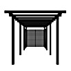 Plus Pergola Cubic 3 tlg. (L x B x H: 664 x 238 x 217 cm, Holz, Inkl. Tokyozaun, Schwarz RAL 9005) | BAUHAUS