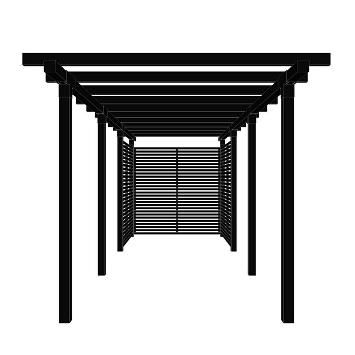 Plus Pergola Cubic 3 tlg. (L x B x H: 664 x 238 x 217 cm, Holz, Inkl. Tokyozaun, Schwarz RAL 9005) | BAUHAUS