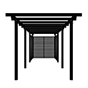 Plus Pergola Cubic 3 tlg. (L x B x H: 664 x 238 x 217 cm, Holz, Inkl. Tokyozaun, Schwarz RAL 9005) | BAUHAUS