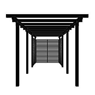 Plus Pergola Cubic 3 tlg. (L x B x H: 664 x 238 x 217 cm, Holz, Inkl. Tokyozaun, Schwarz RAL 9005)