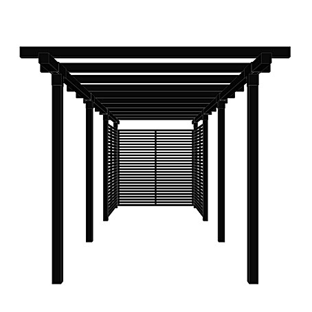 Plus Pergola Cubic 3 tlg. (L x B x H: 664 x 238 x 217 cm, Holz, Inkl. Tokyozaun, Schwarz RAL 9005)