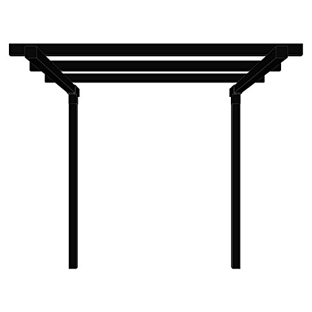 Plus Pergola Cubic 1 tlg. (L x B x H: 188 x 238 x 226 cm, Holz, Verlängerung, Schwarz RAL 9005)