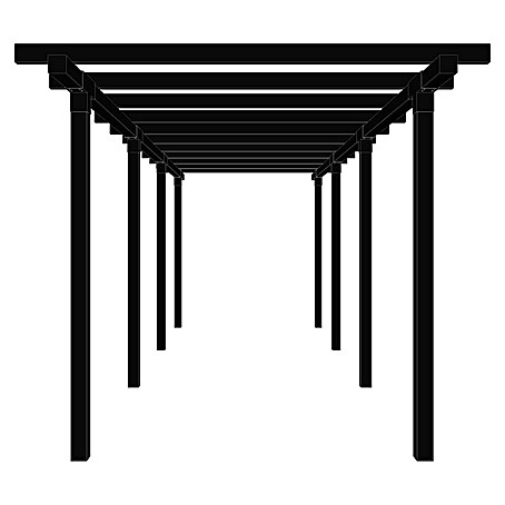 Plus Pergola Cubic 3 tlg. (L x B x H: 664 x 238 x 226 cm, Holz, Ohne Tokyozaun, Schwarz RAL 9005)