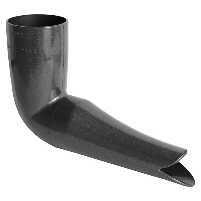 Marley Speier - Nennweite: 53 mm, Anthrazit-Metallic - Dunkelgraues gesprenkeltes Kunststoff-Rohrformstück mit konischem Ablaufstutzen.
