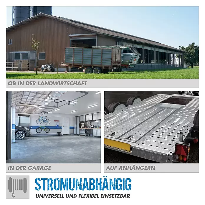 Güde Handseilwinde - Tragkraft: 360 kg - Stromunabhängiges Gerät für Landwirtschaft, Garage und Anhänger, universell und flexibel einsetzbar.