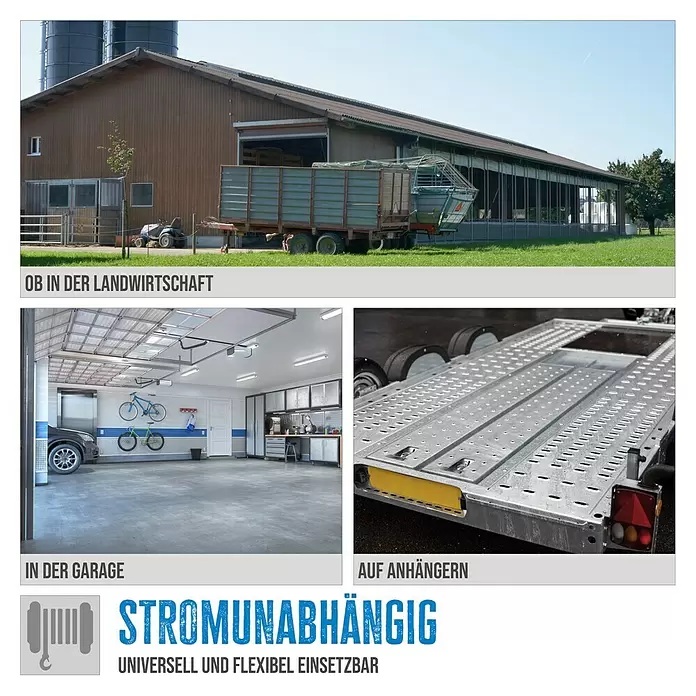 Güde Seilwinde 720 KG 20m - Seillänge: 20 m - Eine stromunabhängige Winde, universell und flexibel in Landwirtschaft, Garage und auf Anhängern einsetzbar.