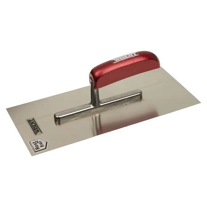 Wisent Glättkelle - Aus Edelstahl, Länge: 280 mm - Glättkelle von Wisent mit rotem Griff und Edelstahlblatt, ideal zum Verputzen und Glätten von Oberflächen.