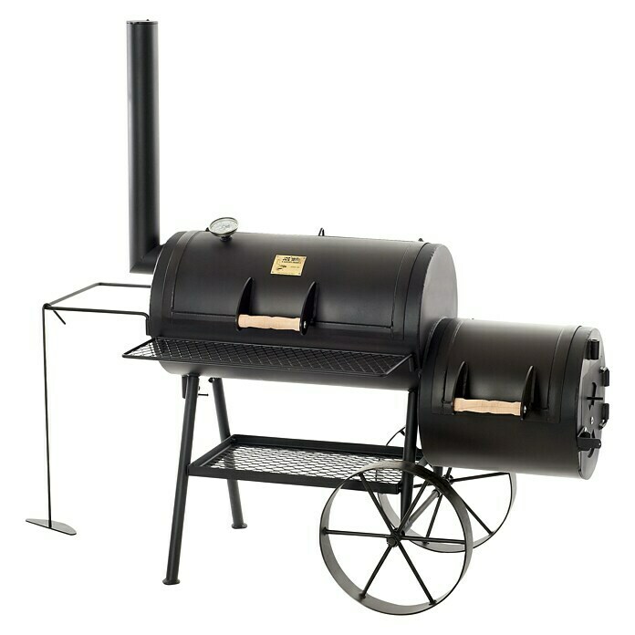 Joe´s Barbeque Smoker TraditionMit Rollwagen, Grillfläche Garkammer: 74 x 39 cm Front View