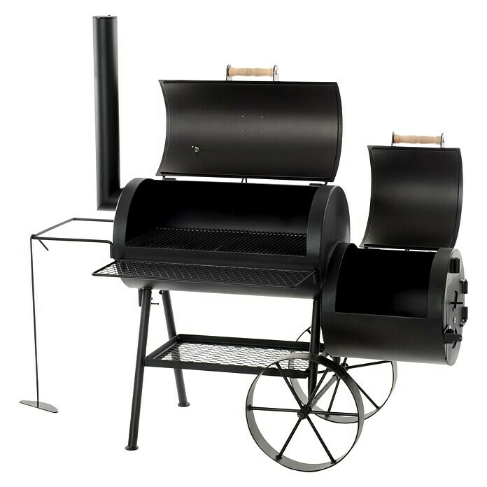 Joe´s Barbeque Smoker TraditionMit Rollwagen, Grillfläche Garkammer: 74 x 39 cm Front View