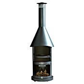 Buschbeck Grillkamin Auckland (Hauptgrillfläche: Ø 42,5 cm, Edelstahl, Dunkelgrau)