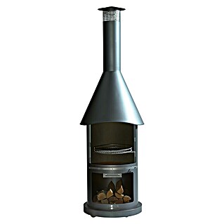 Buschbeck Grillkamin Auckland (Hauptgrillfläche: Ø 42,5 cm, Edelstahl, Dunkelgrau)