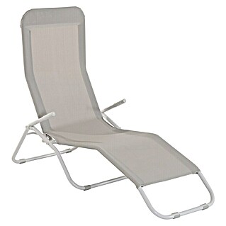 Sunfun Marissa Tumbona de jardín (L x An x Al: 165 x 61 x 30 cm, Taupe, Acero, Abatible)