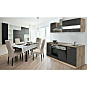 Respekta Composición de cocina (Ancho: 220 cm, Con dispositivos eléctricos, Gris)