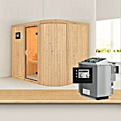 Karibu Systemsauna Titania 4 (Mit Sauna Bio-Ofen 9 kW inkl. Steuerung Easy, Ohne Dachkranz, 170 x 231 x 198 cm)