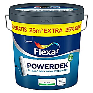 Flexa Powerdek Muurverf Muren & Plafonds Wit RAL 9010 10L +25% (Wit, 12,5 l)