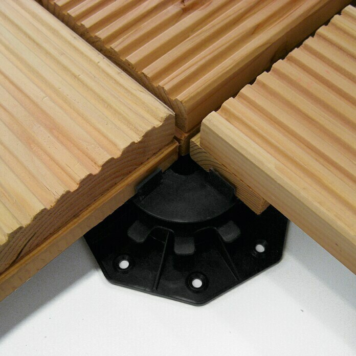 Rettenmeier Nivelador de suelos de terrazas Cross Foot (Compensación de nivel: Hasta 30 mm, Plástico rígido, Con soporte para engranaje)