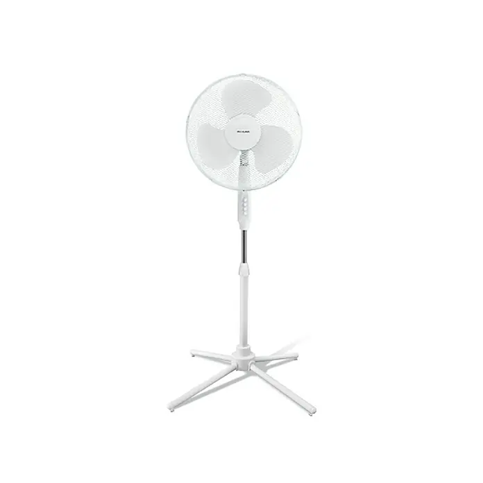 Voltomat Ventilador de pie Acapulco - Blanco, 40 cm, 125 cm - Ventilador de pie blanco, ideal para una brisa fresca en días calurosos, con altura ajustable y tres velocidades para un confort personalizado.