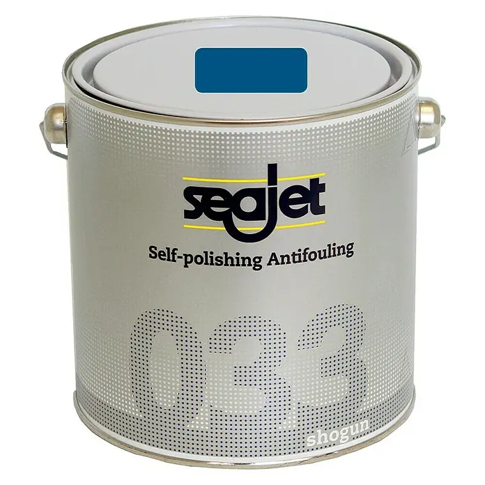 Seajet Selbstpolierendes Antifouling 033 Shogun - 750 ml, Blau - Silberne Dose Seajet Shogun 033 Antifouling-Beschichtung, ideal für den Schutz von Booten vor Bewuchs und Ablagerungen im Wasser.