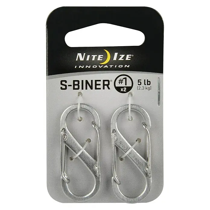 Nite Ize Doppelkarabiner - 8 x 4,7 cm, Edelstahl, Silber, Belastbarkeit: 2,3 kg - Nite Ize S-Biner #1 Doppelkarabiner aus Edelstahl, ideal zum Organisieren und Verbinden von Gegenständen bis 2,3 kg.