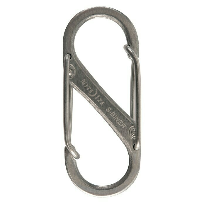 Nite Ize Doppelkarabiner8 x 4,7 cm, Edelstahl, Silber, Zugfestigkeit: 2,3 kg Front View