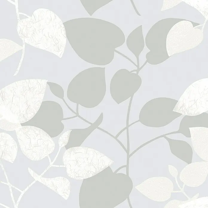 D-c-fix Static Premium Glasfolie Meterware Amena - Breite: 45 cm, Transluzent, Statisch haftend - Ein elegantes Blattmuster-Design in sanften Grautönen, das eine beruhigende und stilvolle Atmosphäre in jeden Raum bringt.