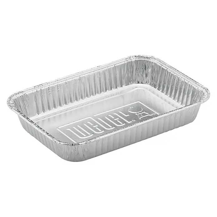 Weber Bandejas de aluminio - L x An x Al: 21 x 15 x 5 cm, 10 ud. - Bandeja de goteo de aluminio Weber, ideal para recoger grasa y marinados durante la parrilla. Mantiene la parrilla limpia.