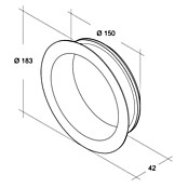 Air-Circle Wickelfalzrohr-Bundkragen (Durchmesser: 150 mm, Stahlblech)