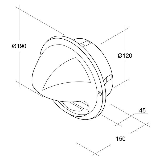 Air-Circle Završna okrugla kapa za cijev (Promjer spojnog dijela: 125 mm, S mrežom za muhe, Plemeniti čelik)