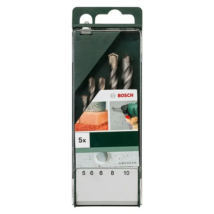Bosch Beton- & Steinbohrer - 5 -tlg. - Eine Packung Bosch Multi Construction Bohrer-Set mit 5 verschiedenen Größen. Ideal für vielfältige Bohrarbeiten im Haushalt und Werkstatt.