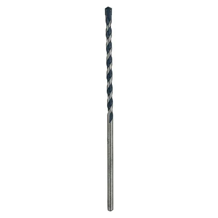 Bosch Beton- & Steinbohrer CYL-5 - Durchmesser Bohrer: 3 mm, 1 Stk., Arbeitslänge: 50 mm - Das Bild zeigt einen einzelnen, spiralförmigen Steinbohrer vor einem neutralen Hintergrund, der für präzise Bohrarbeiten in Steinmaterialien konzipiert ist.